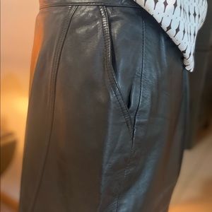 Genuine Black Leather Skirt, Size 14 see pictures to verify size!